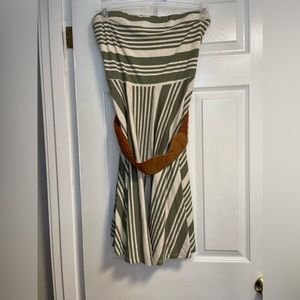 Maurices Dresses Strapless Dress Color Cream/Green like new